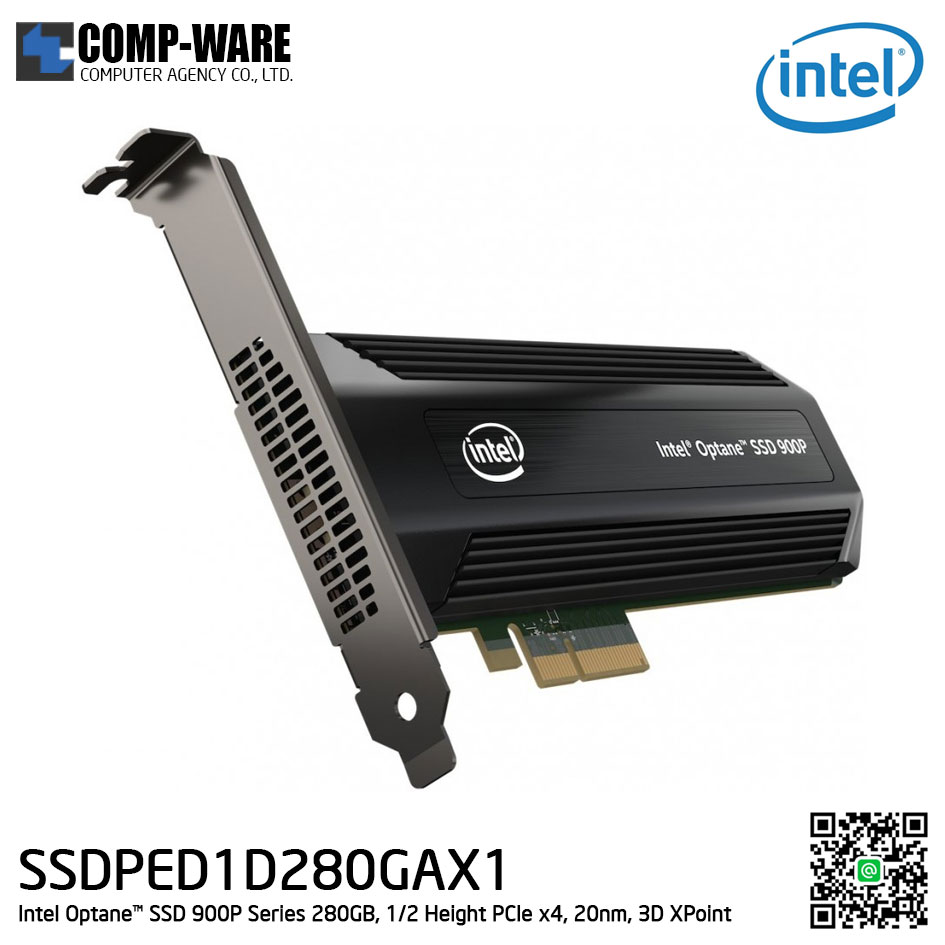 Intel Optane™ SSD 900P Series (280GB, 1/2 Height PCIe x4, 20nm, 3D XPoint™) - SSDPED1D280GAX1