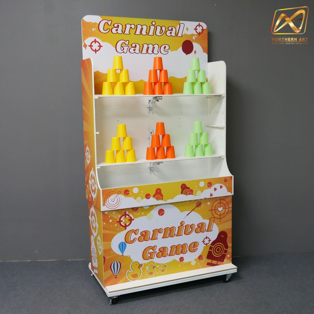 CARNIVAL GAME เกมส์ปาแก้ว ขนาดโครง (W) 90 x (L)50 x (H)176 cm. พร้อมแก้ว 36 ใบ และบอลโฟม 12 ลูก