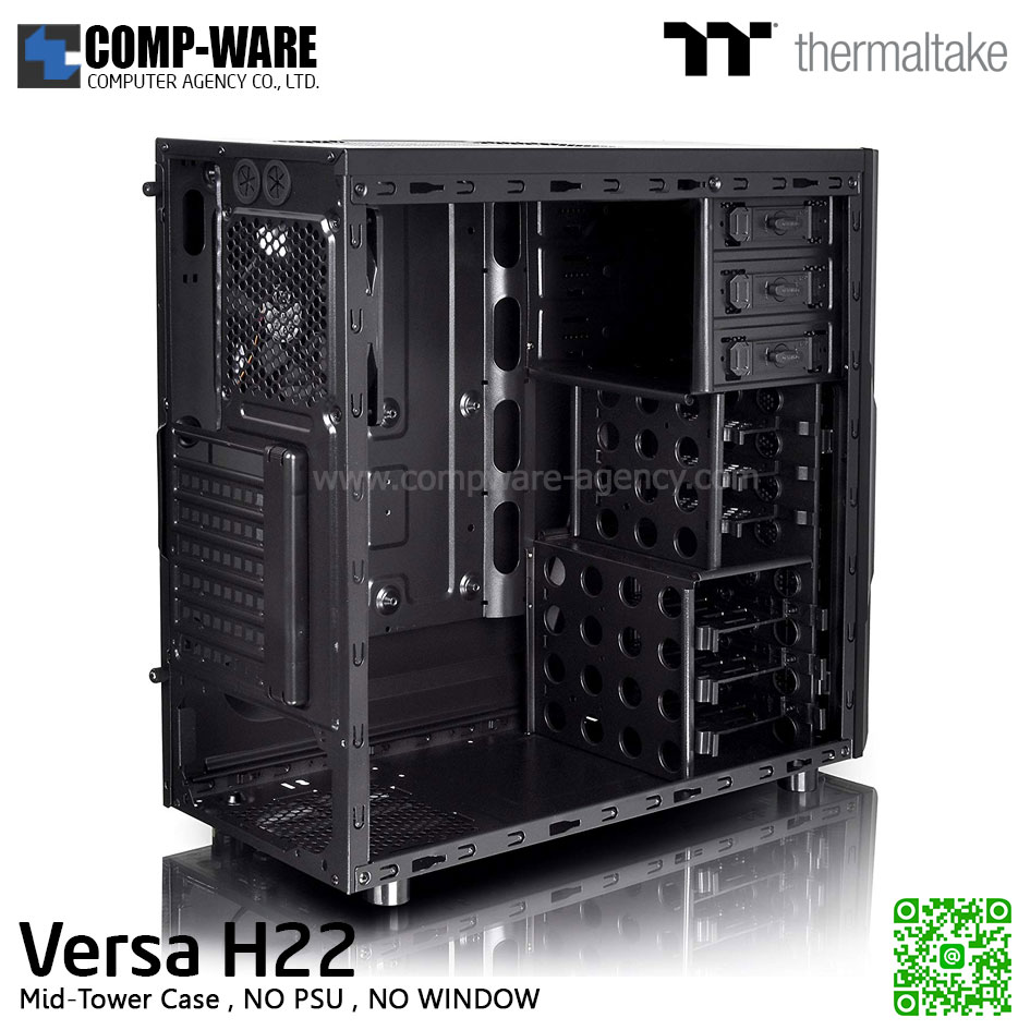 Thermaltake Versa H22 Mid-tower chassis , No Power , No Window - CA-1B3-00M1NN-00