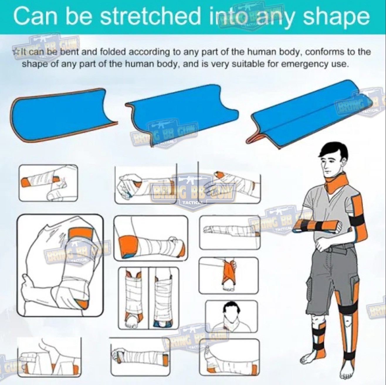 เฝือกอ่อนฉุกเฉิน (Emergency Splint) (เฝือกดามฉุกเฉิน) (เฝือกอ่อนยุทธวิธี) (เฝือกอ่อนม้วน) (เฝือกดาม) (อุปกรณ์เข้าเฝือกเบื้องต้น) (อุปกรณ์ปฐมพยาบาลเบื้องต้น) (อุปกรณ์ปฐมพยาบาลภาคสนาม) (Survival Rolling Splint) (First Aid Roll Splint) (Flexible Emergency Sp