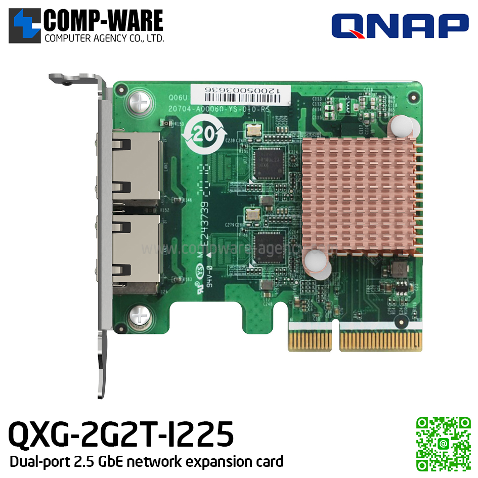 QNAP QXG-2G2T-I225 Dual-port 2.5 GbE network expansion card - Spare Part - 1Y Warranty