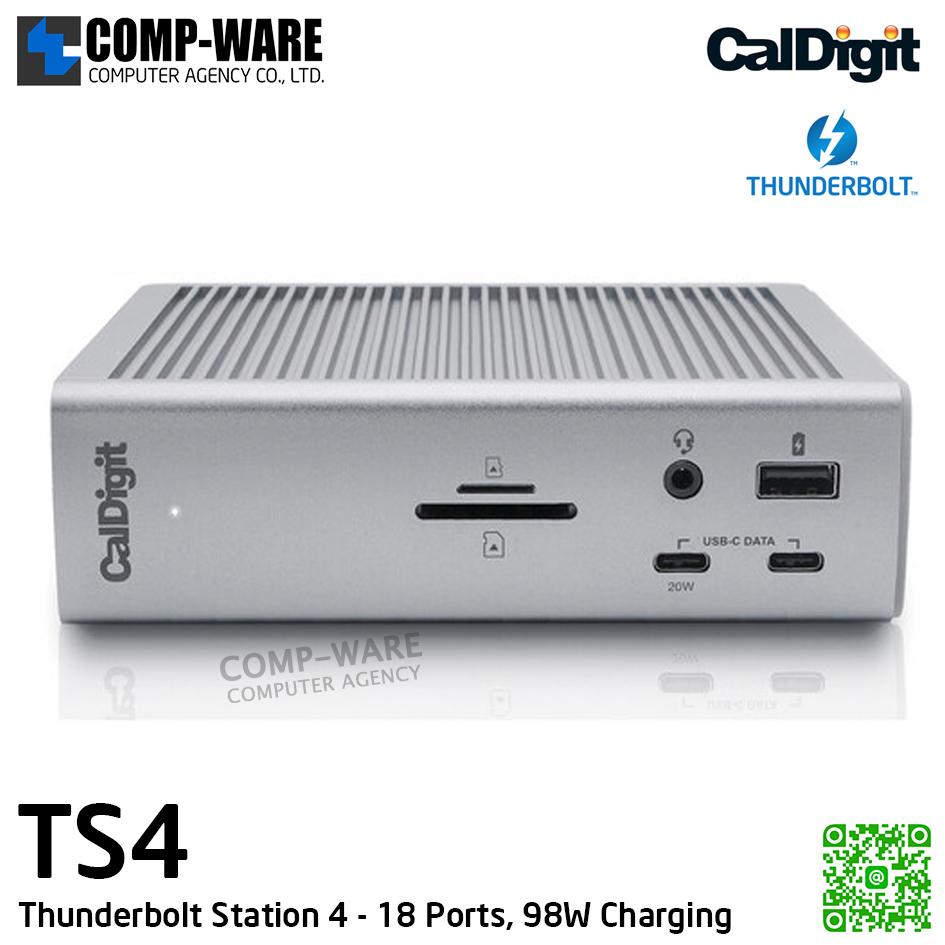 CalDigit Thunderbolt Station 4 (18 Ports of Extreme Connectivity) TS4 (Space Gray Color) รับประกัน 1 ปี