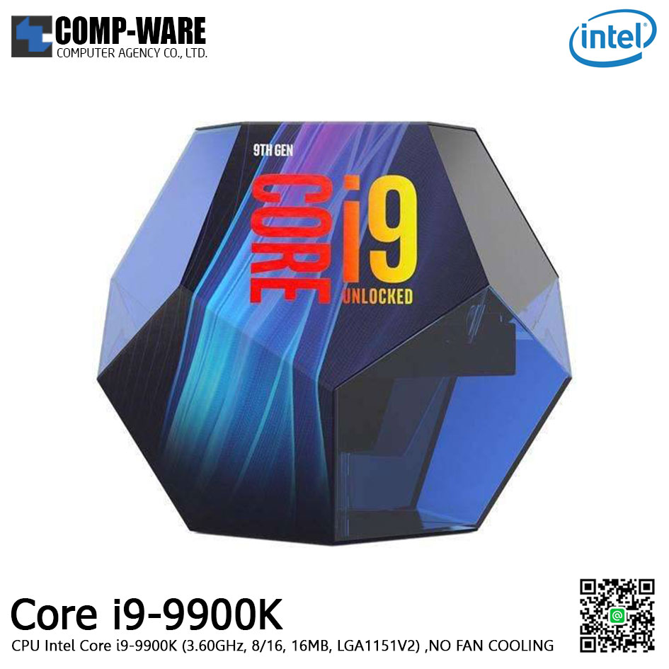 CPU Intel Core i9-9900K ( 3.60GHz, 8/16, 16MB, LGA1151V2 ) , NO FAN COOLING