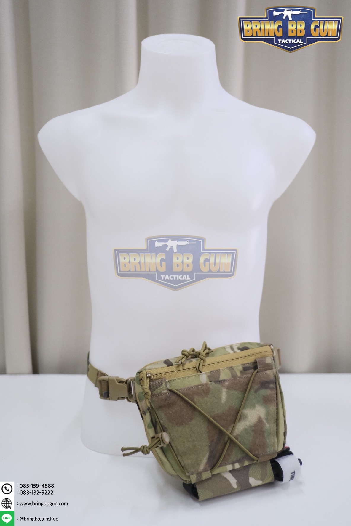 กระเป๋าจิงโจ้ติดเสื้อเวสแบบปลดไว ทรงสามเหลี่ยม (Tactical Drop Pouch) (Tactical Action Pouch)