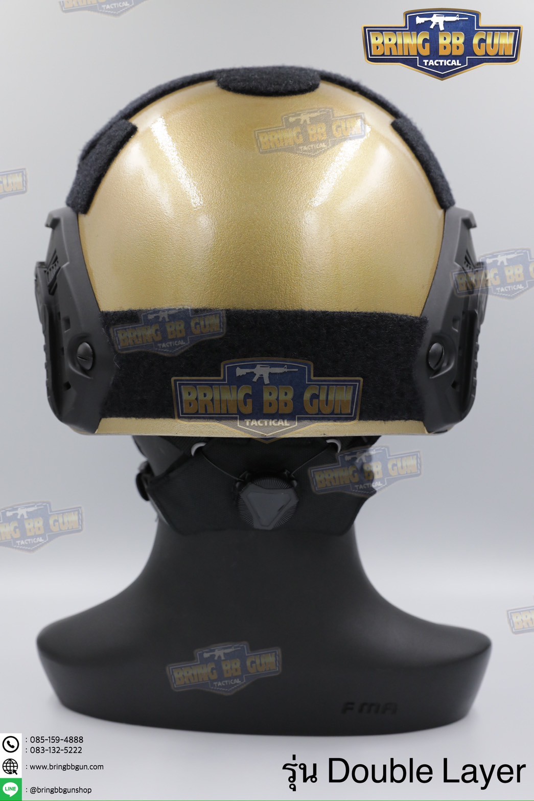 หมวกสายตรวจทรง Fast (หมวกฟาส) หมวกฟาส สีทอง-ดำ (Fast Helmet)