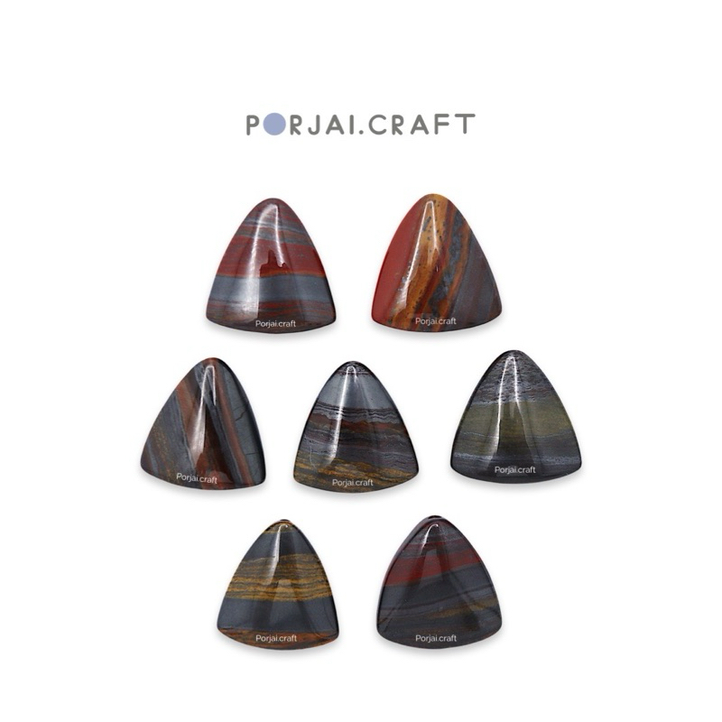 Tiger Iron Triangle Bead ลูกปัดสามเหลี่ยมไทเกอร์ไอออน 19mm