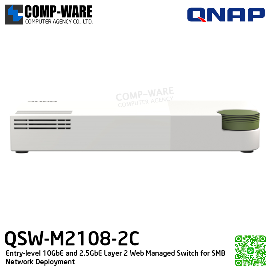 QNAP Switch QSW-M2108-2C / Marvell 98DX226S / 4GB DDR3 / 8-port 2.5Gbps, 2-port 10Gbps SFP+/ NBASE-T Combo / Adapter Power / 2Y Warranty