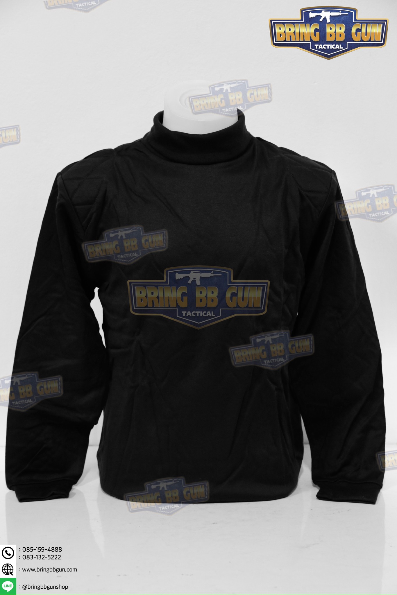 เสื้อยืดแขนยาว บุไหล่ คอเต่า (ผ้า TC)