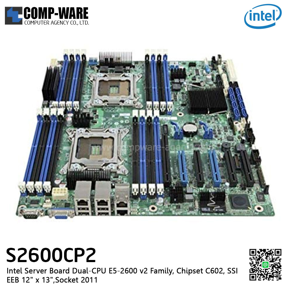 Intel Server Board S2600CP2 Server Board Dual-CPU E5-2600V2 series (SSI EEB 12"x13", Socket 2011, 2x 1GbE integrated LAN, 135W Max TDP) , DBS2600CP2