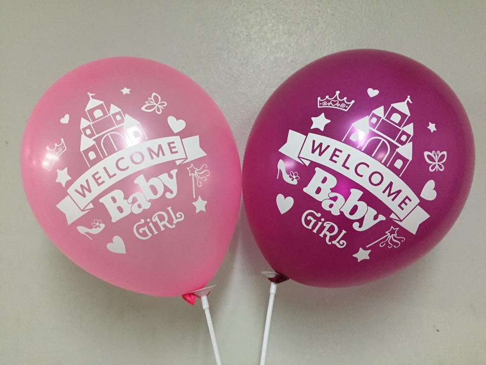 ลูกโป่ง welcome baby girl - 50 ใบต่อแพ็ค