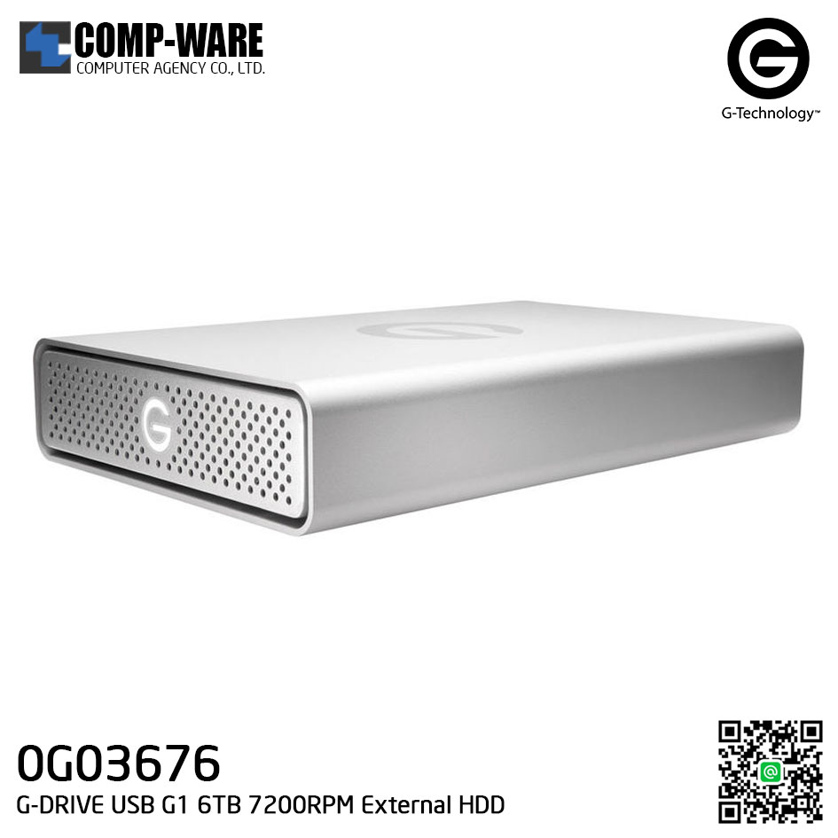 G-Technology G-DRIVE USB G1 6TB 7200RPM External Hard Drive - 0G03676