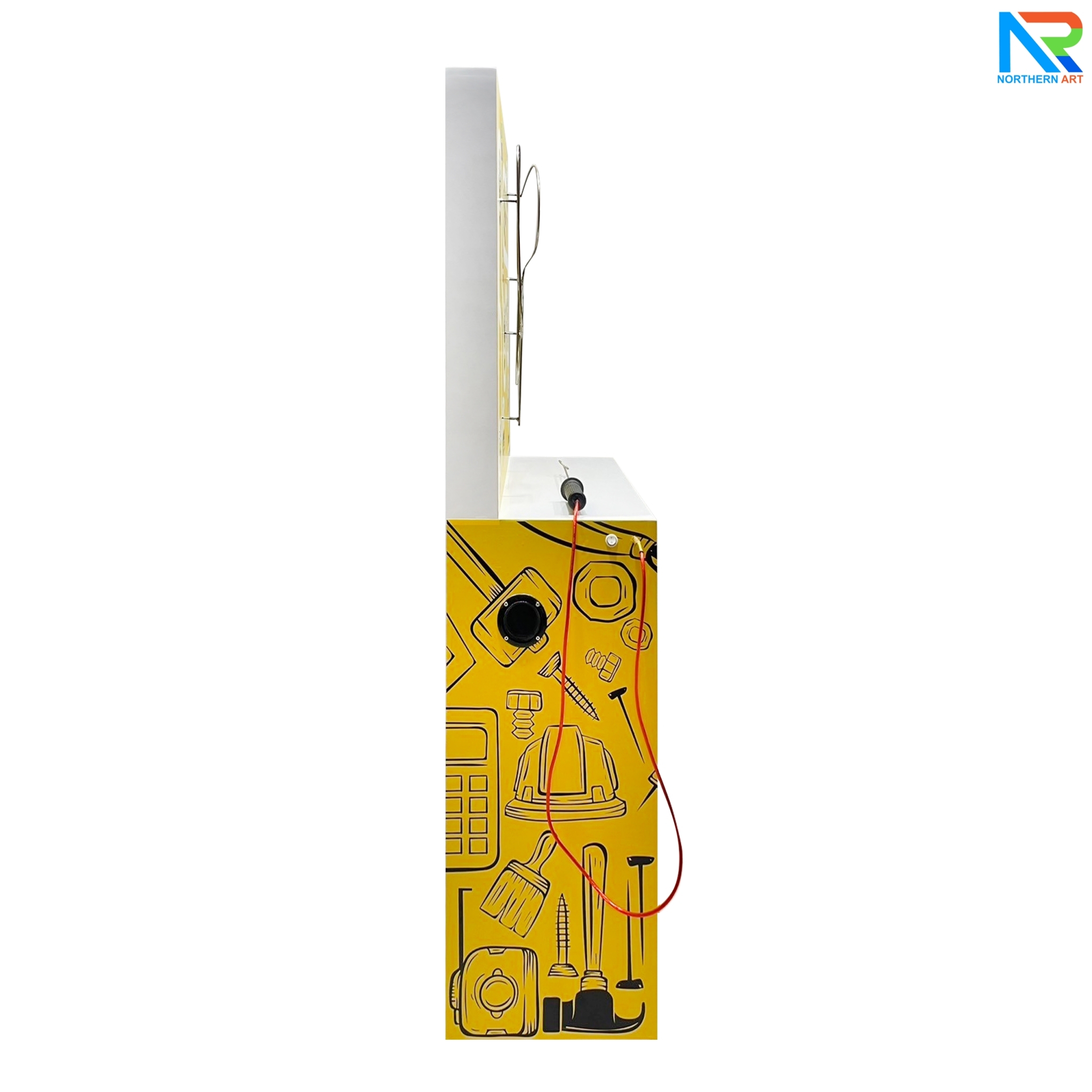 เช่าเกมส์สปาร์ค ขนาด (W)80 x (D)30 x (H)170 cm. วัสดุไม้MDFทำสีขาว พร้อมขดลวดและงานพิมพ์สติ๊กเกอร์