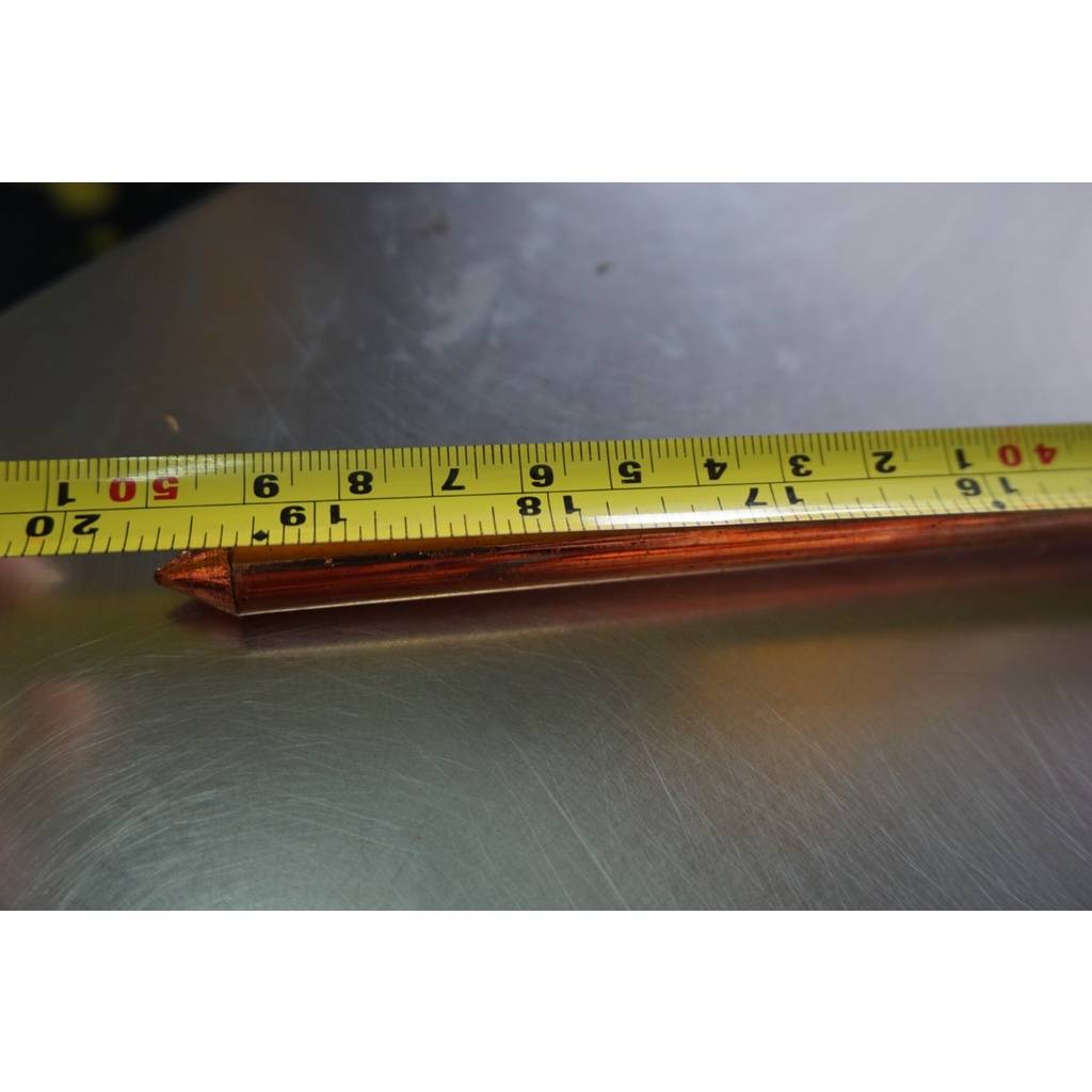 0000974 แท่งกราวด์ แท่งกราวด์โหลด ชุปทองแดง ขนาด 50 cm. แท่งเหล็ก