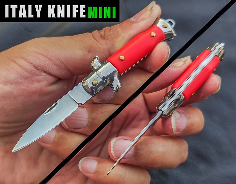 มีดพับ MINI ITALY KNIFE 🌹 มีดพับไซส์ขนาดพกซ่อน สามารถคล้องเป็นพวงกุญแจได้ เพราะมีห่วงแถมมาให้ ไว้ใช้คล้องกับอุปกรณ์ต่างๆ ที่คุณอยากจะคล้อง เช่นพวงกุญแจ กระเป๋า เป็นต้น ตัวมีดออกแบบมาตามแบบสไตล์มีดอิตาลี ด้ามจับหลากสีสัน แข็งแรงด้วยการยึดด้วยหมุดทอ