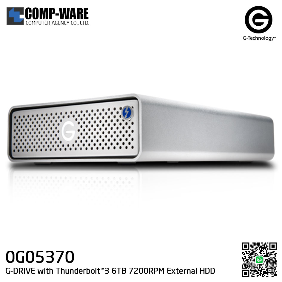 G-Technology G-DRIVE with Thunderbolt™3 6TB 7200RPM External Hard Drive Silver - 0G05370