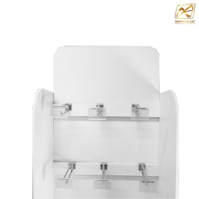 ชั้นวางสินค้าพลาสวูด H01 ขนาด (W)45 x (D)25 x (H)150 ซม. พลาสวูดหนา 8 มม.พร้อมงานพิมพ์สติ๊กเกอร์ ( ราคาไม่รวมขอแขวนและป้ายราคา )