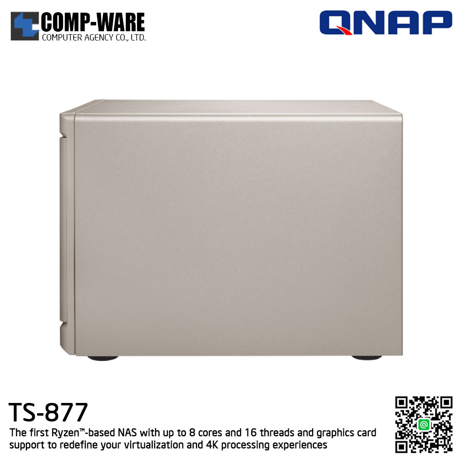 QNAP NAS 8-Bay (6+2) TS-877 (16GB DDR4 RAM up to 64GB) AMD Ryzen7 1700 8-Core TS-877-1700-16G , No HDD