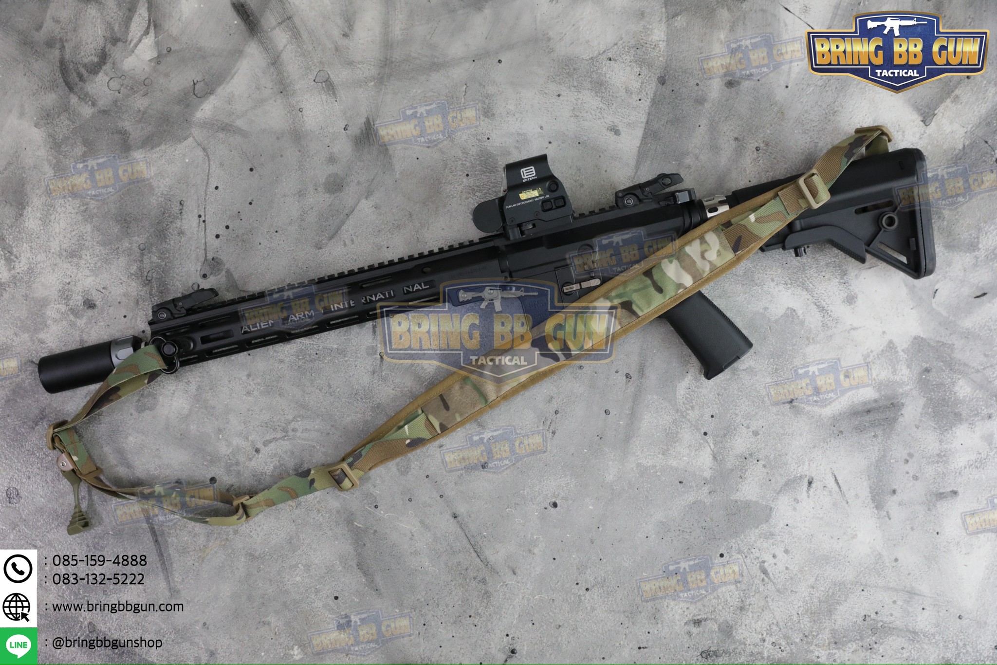 สายสะพายปืน ทรง Ferro (สายสะพายปืนยุทธวิธี 2 จุด) (Padded Sling) (The Slingster) (Adjustable dual point tactical function rope)