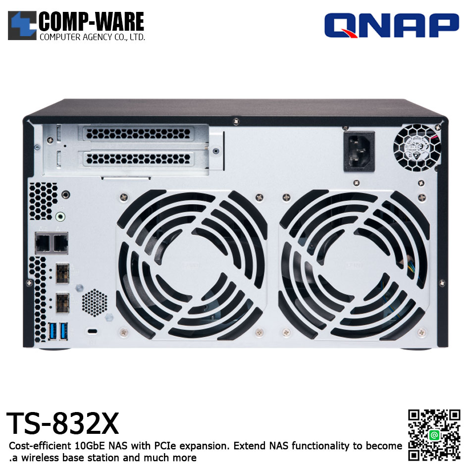 QNAP NAS (8-Bay) TS-832X (2GB RAM up to 16GB) Annapurna Labs Alpine AL-324 1.7GHz Quad Core , No HDD