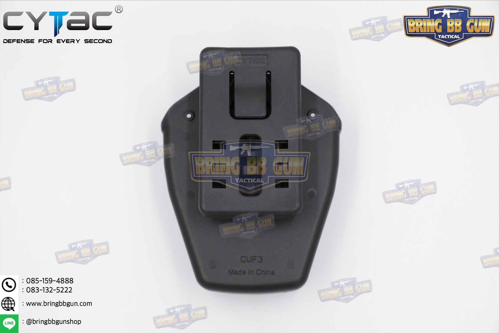 ซองกุญแจมือ รุ่นบานพับ (มีฝาปิด เพลทร้อยเข็มขัด) ยี่ห้อ Cytac (Handcuff Pouch with Lid) + กูญแจมือบานพับ