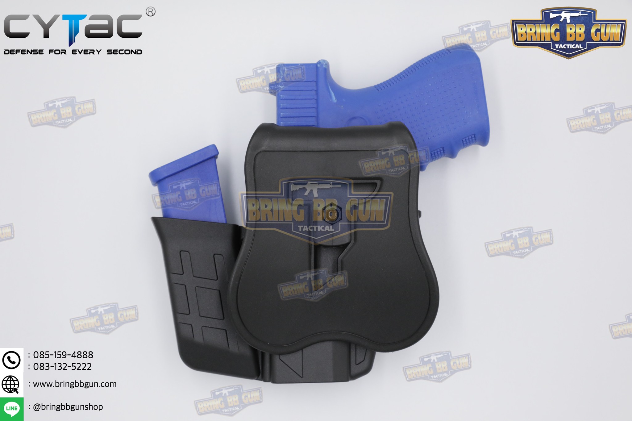 ซองปืนพกนอกปลดนิ้วชี้ + ซองแม็กกาซีน ยี่ห้อ Cytac รุ่น Glock19/Glock19X