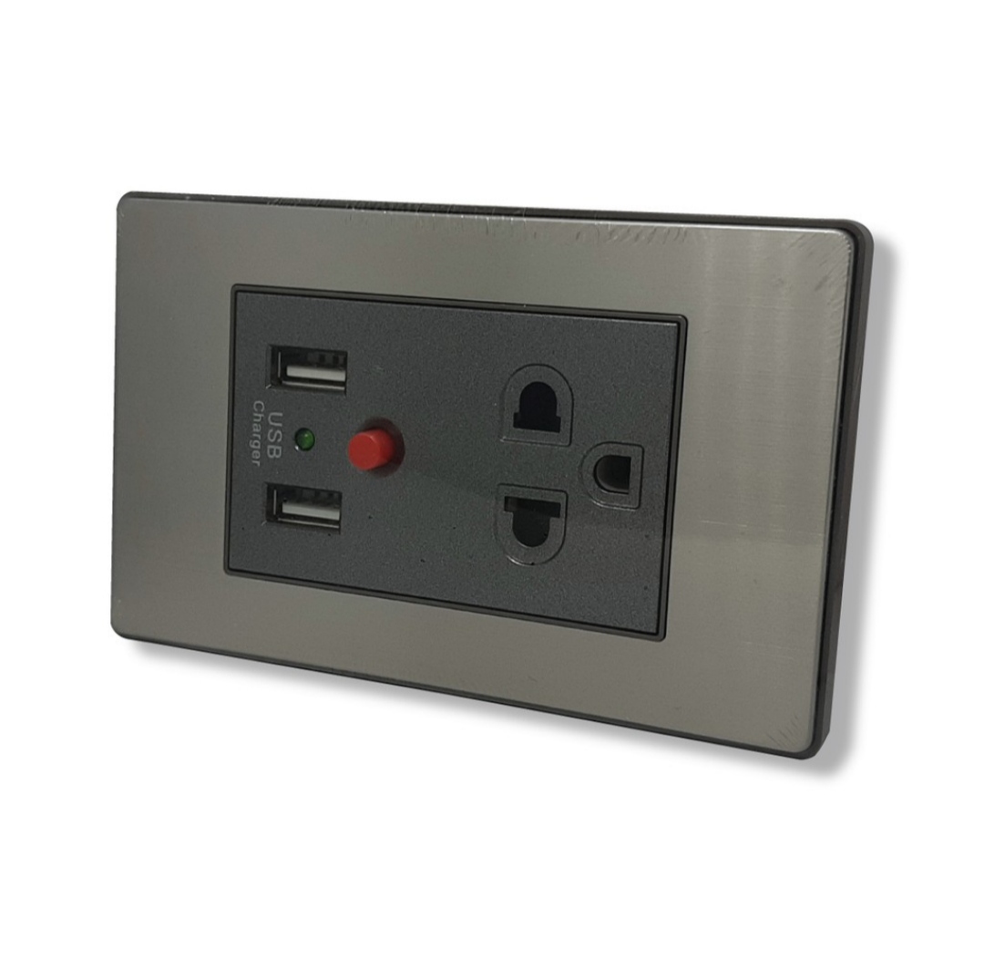 NEW!! หน้ากากกรอบสแตนเลส เต้ารับกราวคู่ ปลั๊กกราวคู่ ชุดปลั๊กไฟ ชุดสวิทซ์ Urban Series