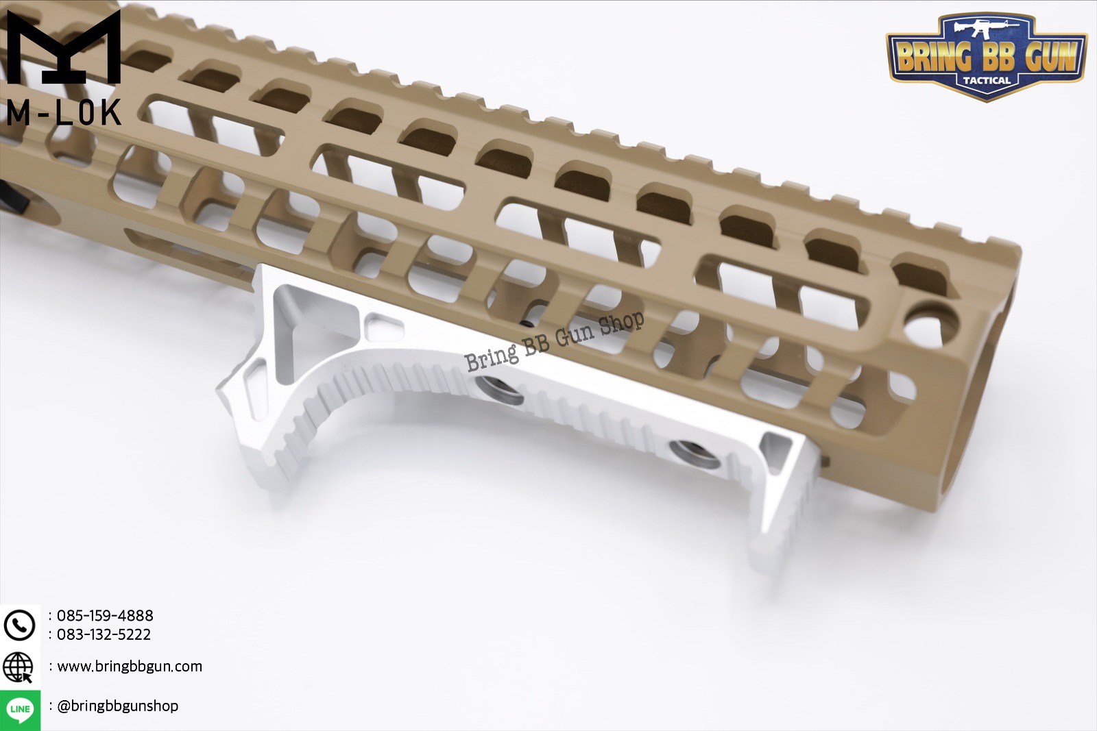 กริ๊ปมือหน้า ยี่ห้อ Castellan รุ่น Curve Foregrip CNC M-Lok (ใช้ได้กับชุดหน้าระบบราง M-Lock เท่านั้น)