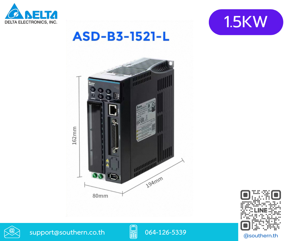 Delta AC Servo Drive ASD-B3-1521-L 1.5KW 220V 3/1-Phase , close loop