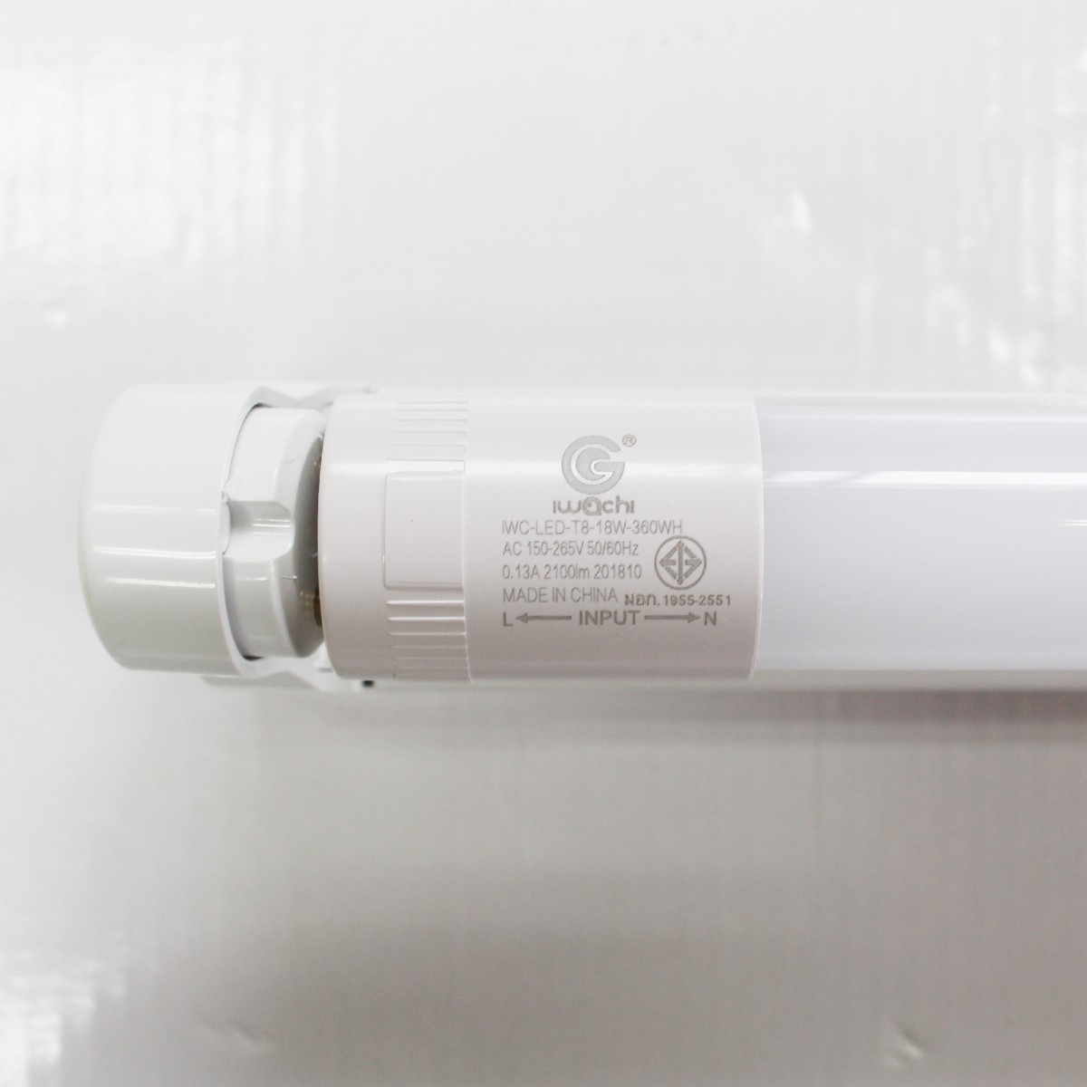 ชุดเซ็ทหลอดนีออน (ขาสปริง) IWC-SET-GE8118T-T8-18W-WH-2100LM แสงขาว