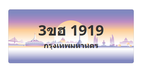ทะเบียนสวย 1919 ขายทะเบียน 1919 3ขฮ 1919