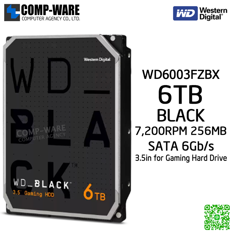 WD Black 6TB Performance Desktop Hard Disk Drive 7200RPM SATA 6Gb/s 256MB Cache 3.5 Inch - WD6003FZBX