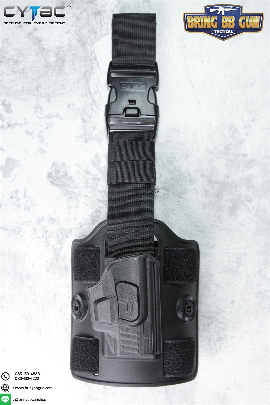 ซองปืนพกนอกปลดนิ้วชี้ Sig Sauer P365 + เพลทรัดต้นขา ยี่ห้อ Cytac (R-Defender G3 Series P365 Holster with Drop Leg Platform)