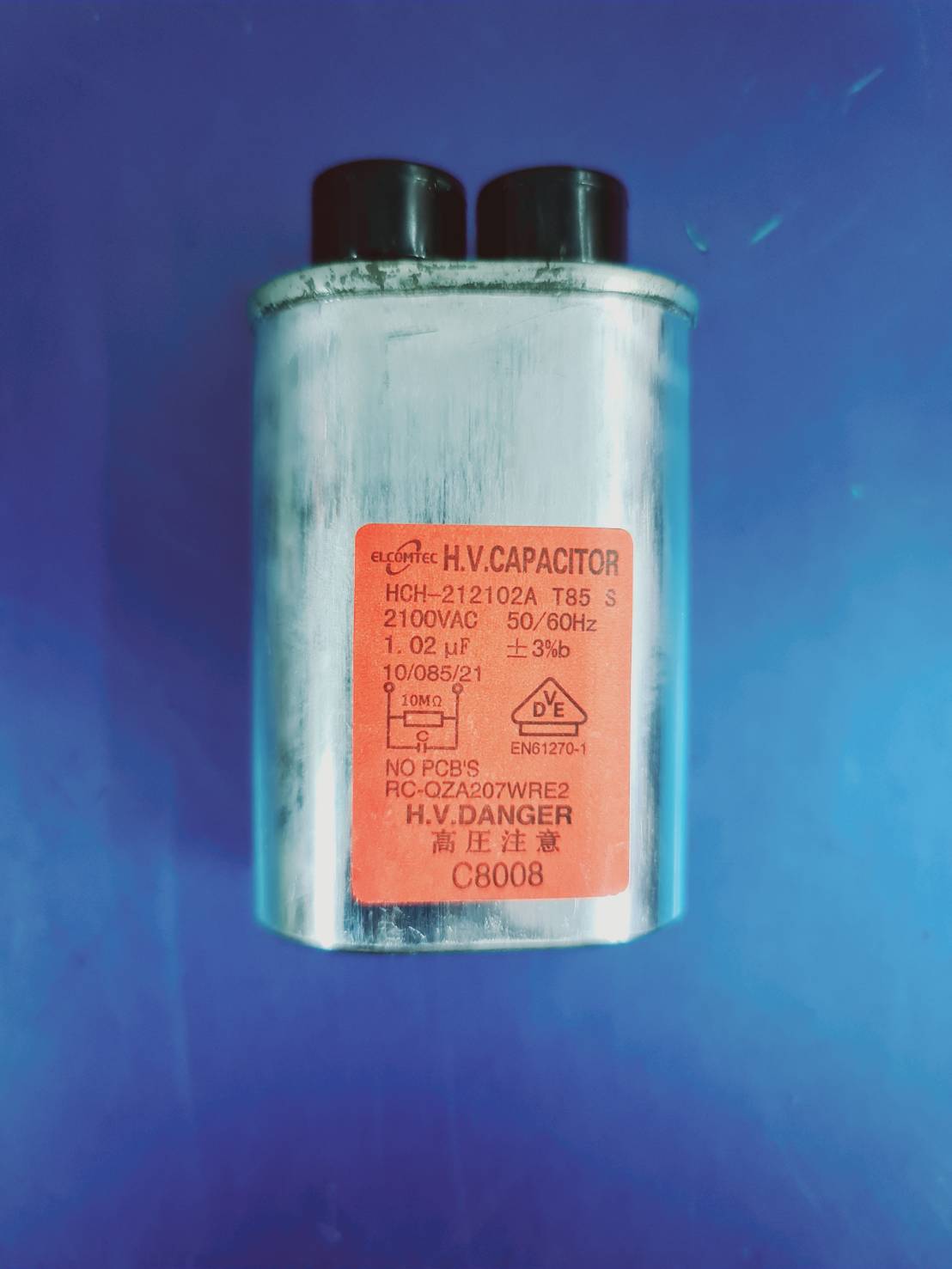 0000509 คาปาซิเตอร์ 1.02 uF ไมโครเวฟ (ขาแบบ Sharp ) Microwave Oven Capacitors