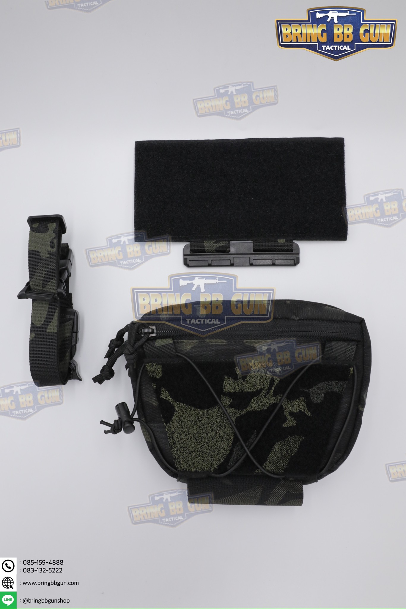 กระเป๋าจิงโจ้ติดเสื้อเวสแบบปลดไว ทรงสามเหลี่ยม (Tactical Drop Pouch) (Tactical Action Pouch)