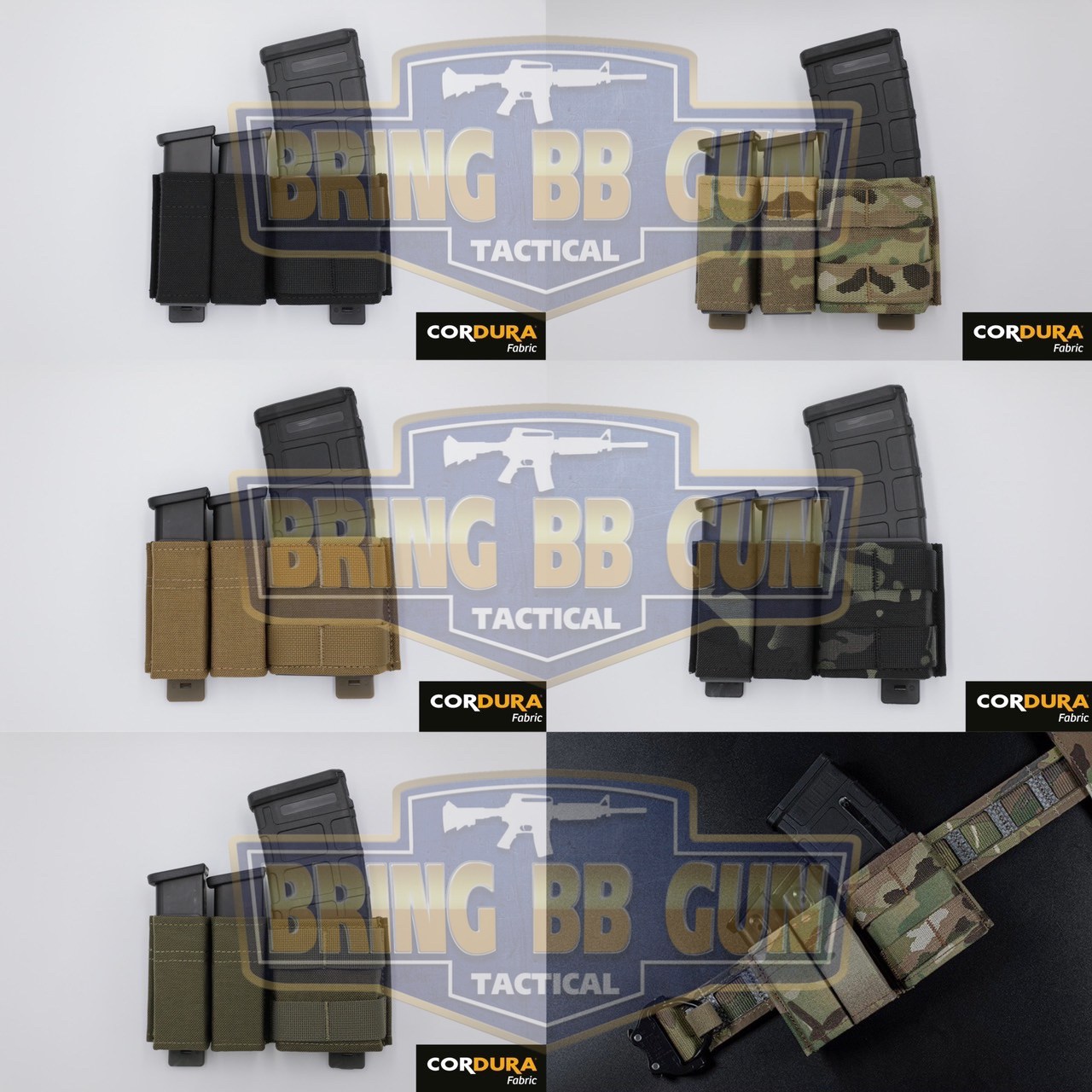 เพ้าแม็กกาซีน 2+1 (ปืนสั่น2ช่อง+ปืนยาว1ช่อง) (ซองแม็กกาซีน 2+1) (FAST 9MM &5.56 Double Mag Pouch)
