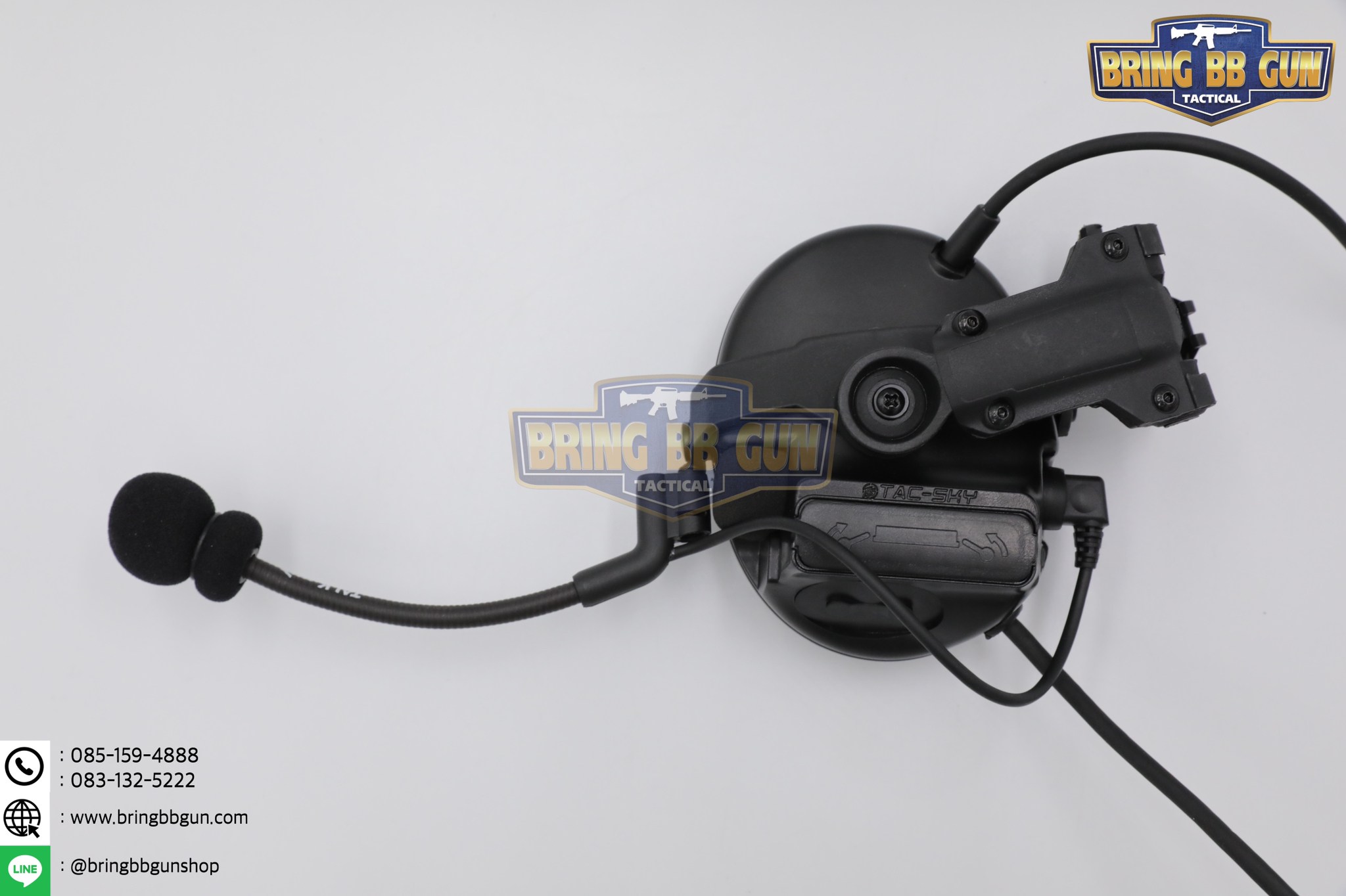 หูฟังสื่อสารตัดเสียงได้ ทรง Comtac III ยี่ห้อ Tac-Sky รุ่น หูฟังตัดเสียงพร้อมขาติดหมวกฟาส
