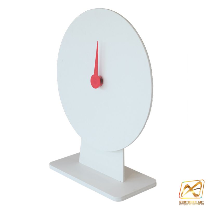 เกมส์วงล้อตั้งโต๊ะ ขนาดวงล้อ 50 ซม. สูง 61.5 ซม. วัสดุพลาสวูดสีขาว หนา 8-15 มม. ถอดประกอบได้