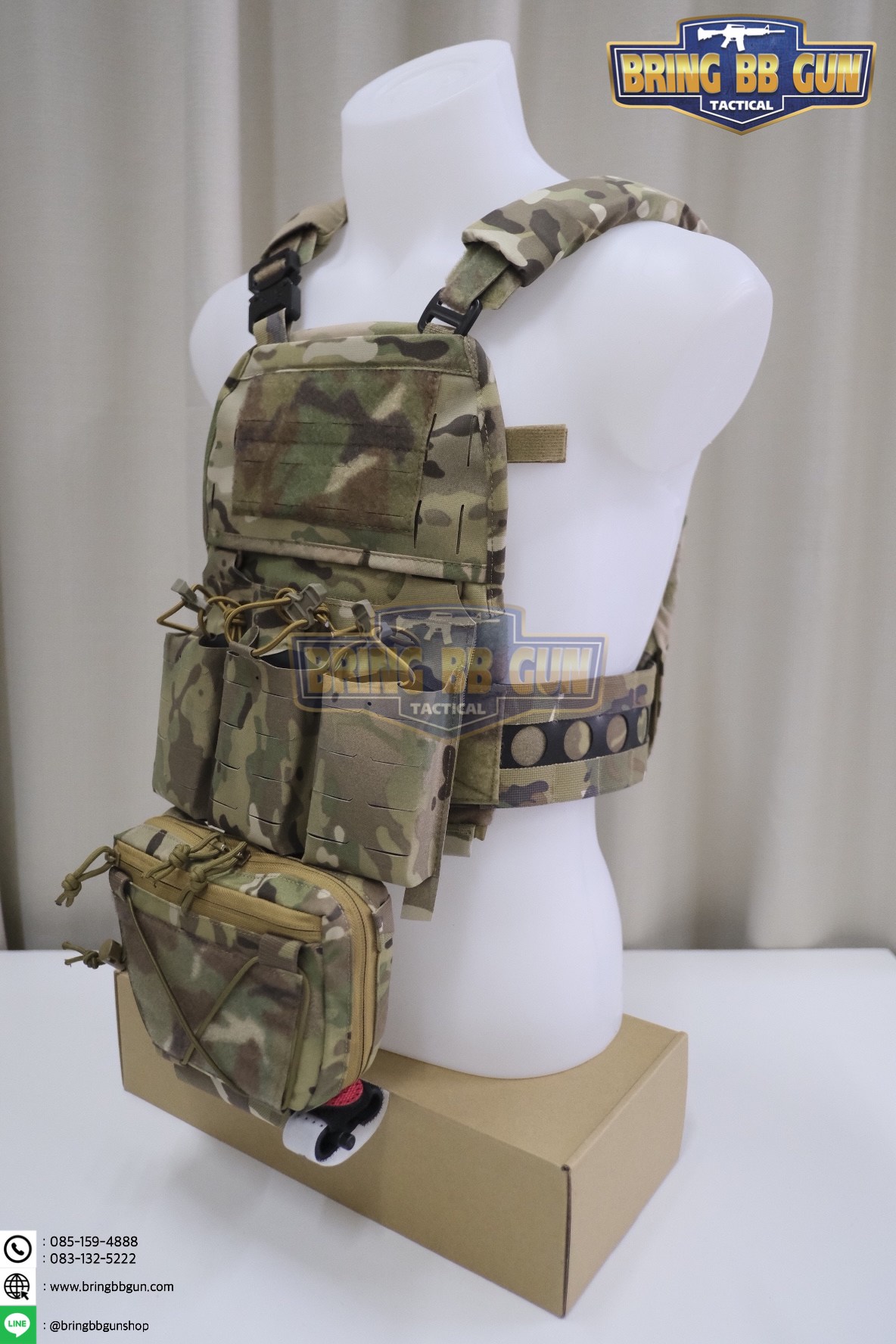 กระเป๋าจิงโจ้ติดเสื้อเวสแบบปลดไว ทรงสามเหลี่ยม (Tactical Drop Pouch) (Tactical Action Pouch)