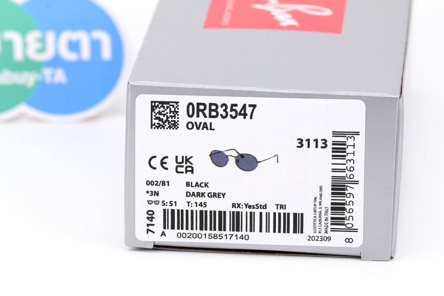 RayBan Oval RB3547 002/B1 (ทรงรี)