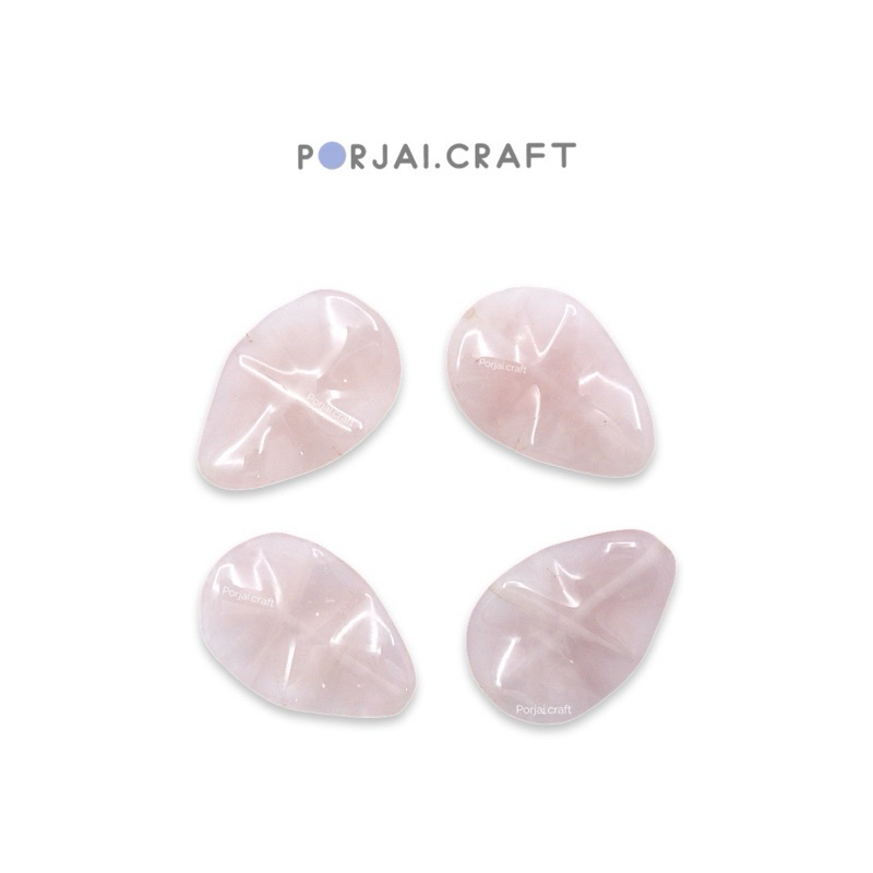 Waved Oval Rose Quartz Bead ลูกปัดวงรีโรสควอตซ์ 30mm