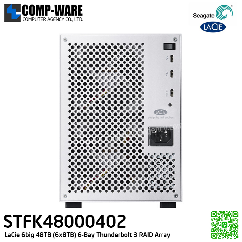 Seagate LaCie 6big 48TB 6-Bay Thunderbolt 3 RAID Array (6 x 8TB) STFK48000402 (New) รับประกัน 3 ปี // ขั้นต่ำในการสั่ง MOQ = 1