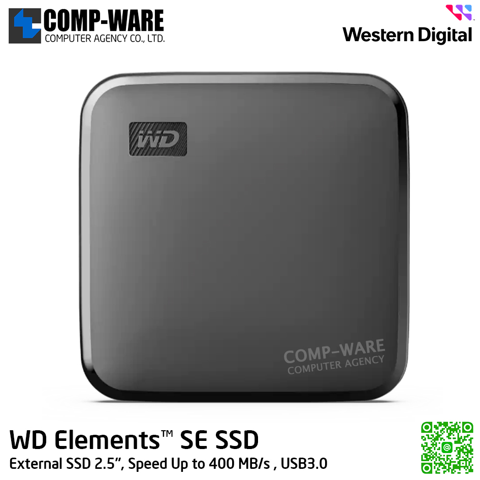 WD 2TB Element SE SSD, External SSD 2.5", Speed Up to 400 MB/s , USB3.0 (Black) WDBAYN0020BBK-WESN รับประกัน 3 ปี