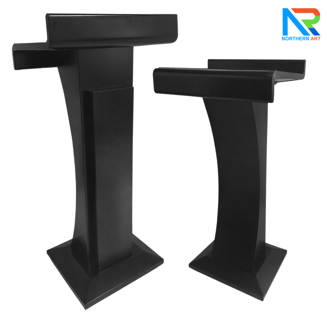 โพเดียมไม้ สีดำ ทรงโมเดิร์น TOPตรง ขนาด (W)55 x (L)42 cm. สูง 111 cm.