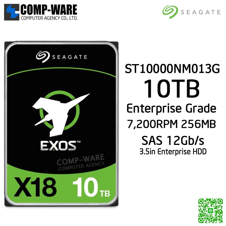 Seagate Exos X18 10TB 7200RPM 256MB SAS 12Gb/s 512E/4KN 3.5-Inch Enterprise Class Internal Drive ST10000NM013G