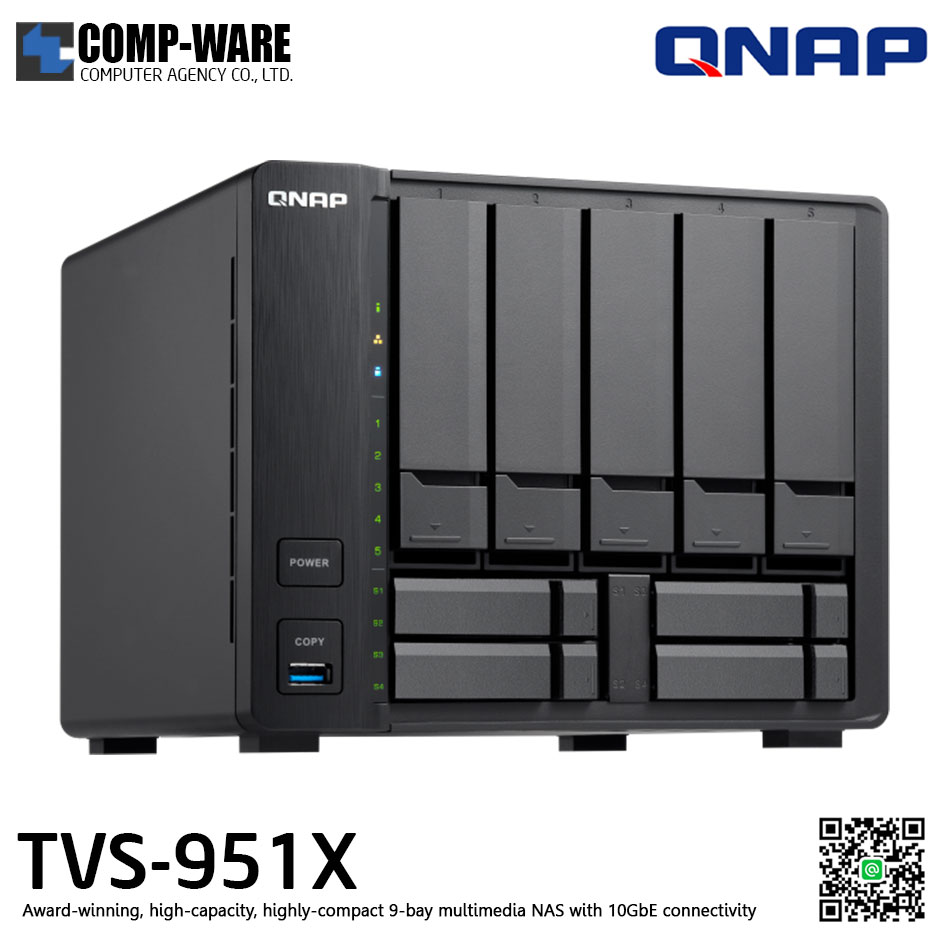 QNAP NAS 9-Bay (5+4) TVS-951X (2GB RAM up to 32GB) Intel Celeron 3865U , No HDD // สินค้า EOL
