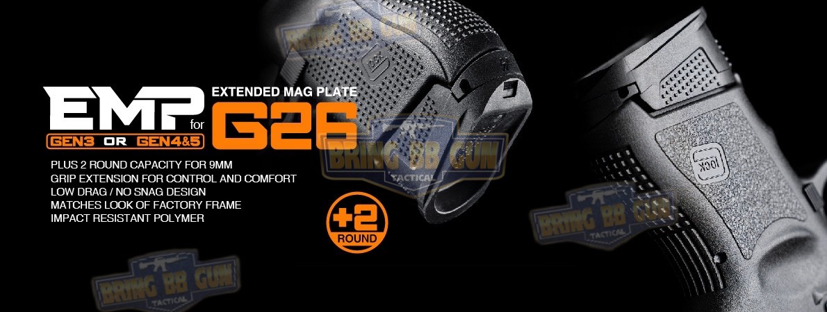 ส้นแม็กกาซีน Glock 26 (ตูดแม็กกาซีน) (Extended Magazine)