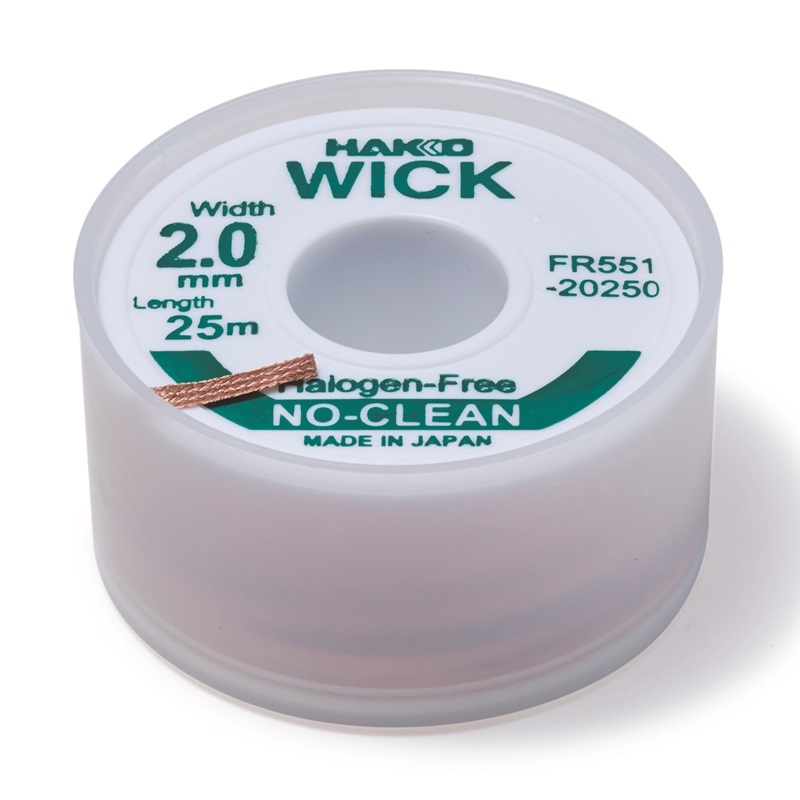 ลวดซับตะกั่ว |20250-E,25250-E,30250-E | HFR551 | HAKKO WICK | ขนาด 2mm,2.5mm,3mm | ยาว 25 เมตร