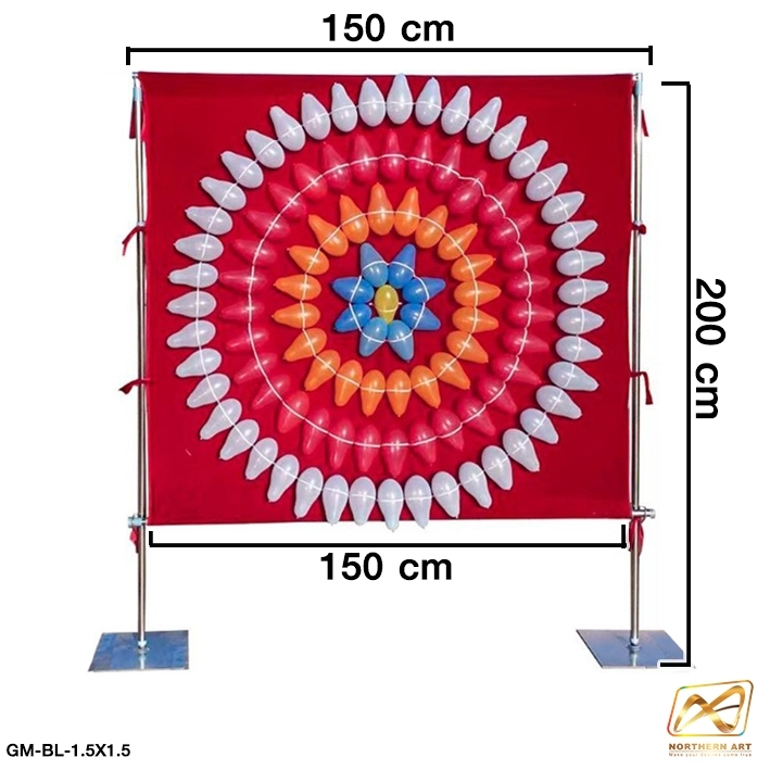 เกมส์ปาลูกโป่ง ขนาด 1.50x1.50 ม. อุปกรณ์ผ้ากำมะหยี่สีแดง ชุดเสา พร้อมลูกดอก 1 ชุด(10ดอก)**ไม่รวมลูกโป่ง