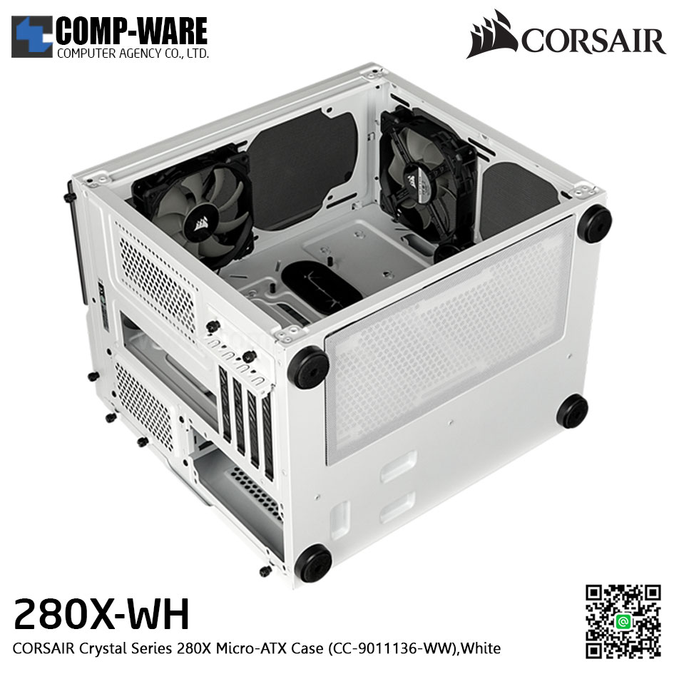 Corsair Crystal Series 280X Micro-tower Chassis , No Power - CC-9011136-WW