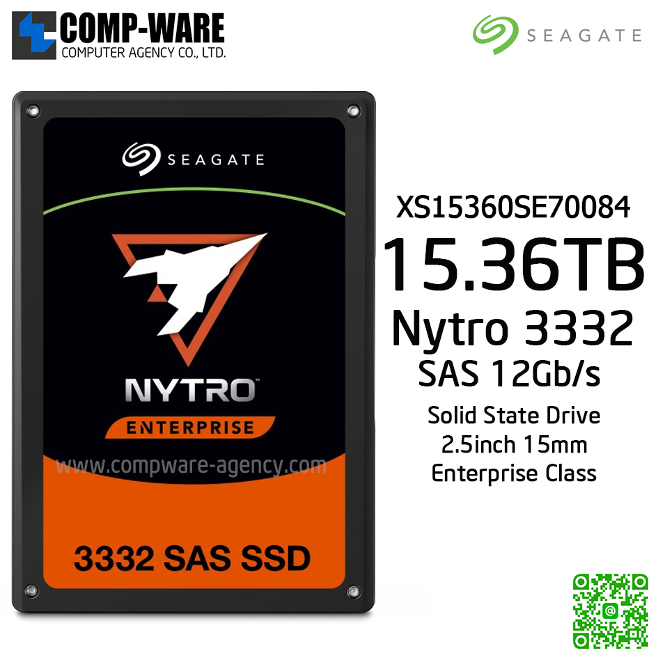 Seagate Nytro 3332 15.36TB 2.5Inch 15mm Enterprise SSD SAS 12Gb/s ,NO ENCRYPTION 3D eTLC ,XS15360SE70084 (5 Years warranty)